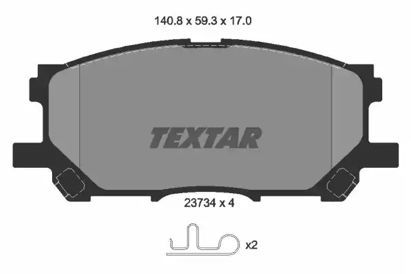 Комплект тормозных колодок TEXTAR 2373401 (23734, 23734 170  1 4, 23989, 7906D1005)