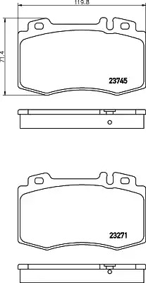 Комплект тормозных колодок HELLA PAGID 8DB 355 010-101 (T1318, 23271, 23745)