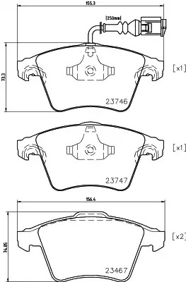 Комплект тормозных колодок HELLA PAGID 8DB 355 011-171 (T1432, 23746, 23747, 23749)