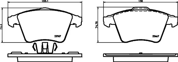 Комплект тормозных колодок HELLA PAGID 8DB 355 013-821 (T1755, 23747, 23467)