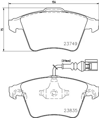 Комплект тормозных колодок HELLA PAGID 8DB 355 011-621 (T1478, 23749, 23835)