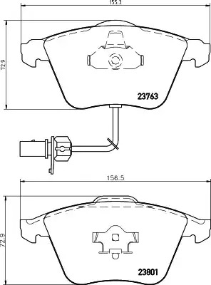 Комплект тормозных колодок HELLA PAGID 8DB 355 009-201 (T1223, 23763, 23801)