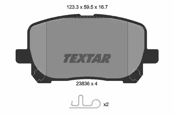 Комплект тормозных колодок TEXTAR 2383601 (23836, 23836 167  1 4, 7824D923)
