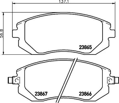 Комплект тормозных колодок HELLA PAGID 8DB 355 010-211 (T1331, 23865, 23866, 23867, 7830D929, 7880D929)