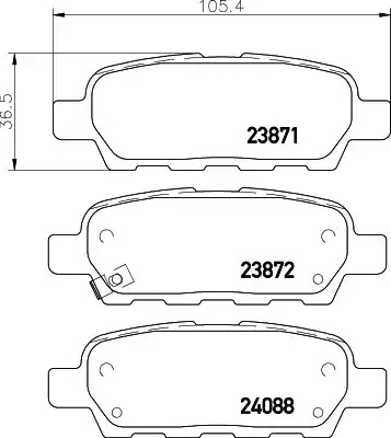 Комплект тормозных колодок HELLA PAGID 8DB 355 010-241 (T1334, 23871, 23872, 24088, 24453, 7784D905, 8405D1288)