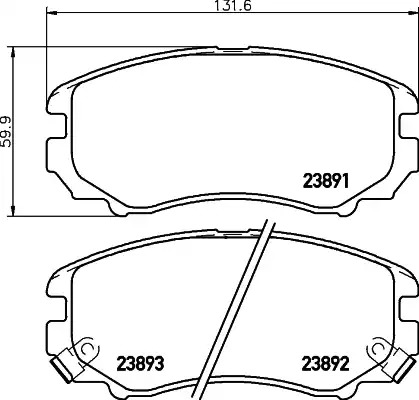 Комплект тормозных колодок HELLA PAGID 8DB 355 010-991 (T1412, 23891, 23892, 23893, 7825D924)