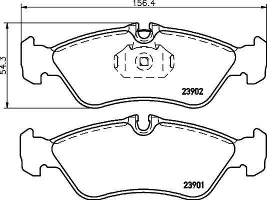 Комплект тормозных колодок HELLA PAGID 8DB 355 014-401 (T1824, 23901, 23902)