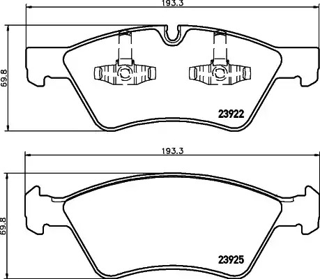 Комплект тормозных колодок HELLA PAGID 8DB 355 012-011 (T1516, 23922, 23925, 8229D1123, 8388D1272)