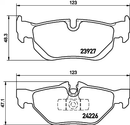 Комплект тормозных колодок HELLA PAGID 8DB 355 011-301 (T1447, 23926, 23927, 24226)