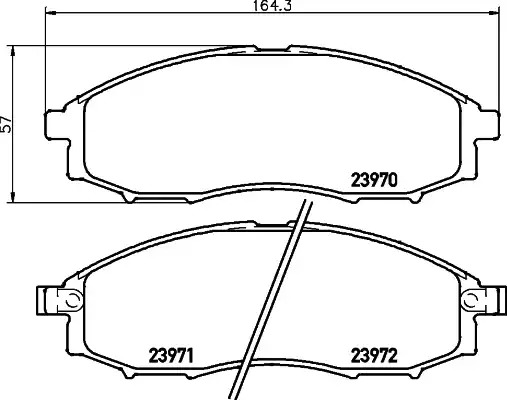 Комплект тормозных колодок HELLA PAGID 8DB 355 010-671 (T1384, 23970, 23971, 23972, 7703D830)