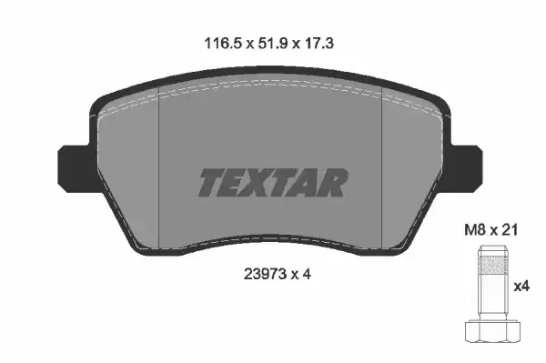 Комплект тормозных колодок TEXTAR 2397301 (23973, 23973 173  1 4, 8553D1435)