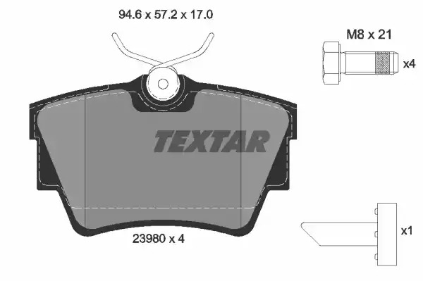 Комплект тормозных колодок TEXTAR 2398001 (23980, 23980 170  1 4)