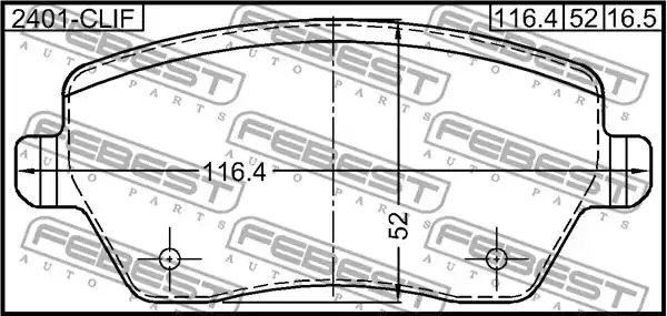 Комплект тормозных колодок FEBEST 2401-CLIF