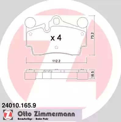 Комплект тормозных колодок ZIMMERMANN 24010.165.9 (24010)