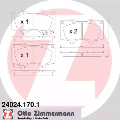 Комплект тормозных колодок ZIMMERMANN 24024.170.1 (24024, 24025, 24026)