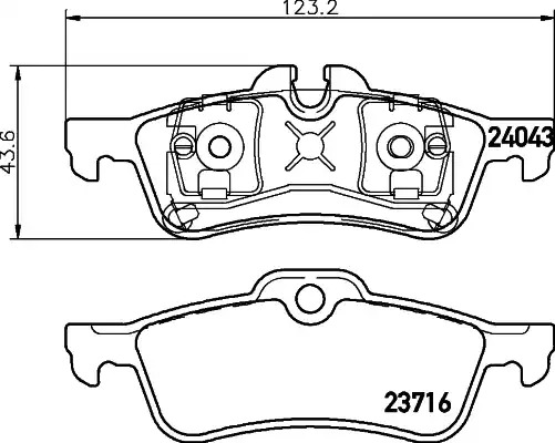 Комплект тормозных колодок HELLA PAGID 8DB 355 011-351 (T1450, 23716, 24043, 7842D1060)