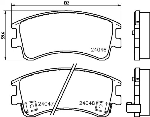 Комплект тормозных колодок HELLA PAGID 8DB 355 011-141 (T1429, 24046, 24047, 24048, 7856D957)