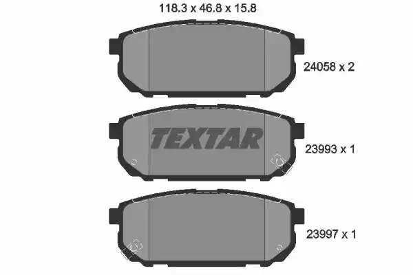 Комплект тормозных колодок TEXTAR 2405801 (23993, 23997, 24058, 24058 158  0 5, 8379D1261)