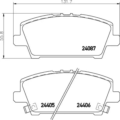 Комплект тормозных колодок HELLA PAGID 8DB 355 006-911 (T1586, 24087, 24405, 24406)