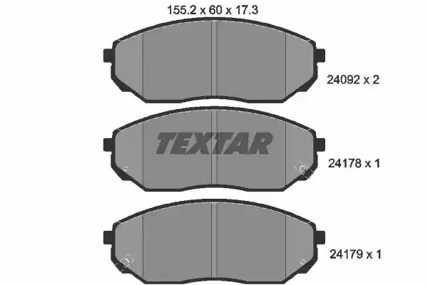 Комплект тормозных колодок TEXTAR 2409201 (24092, 24092 173  0 5, 24178, 24179)