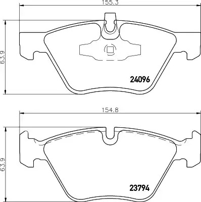 Комплект тормозных колодок HELLA PAGID 8DB 355 011-941 (T1509, 23794, 24096)