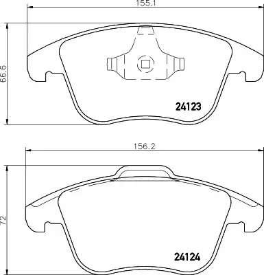 Комплект тормозных колодок HELLA PAGID 8DB 355 012-891 (T1653, 24123, 24124, 8421D1306)