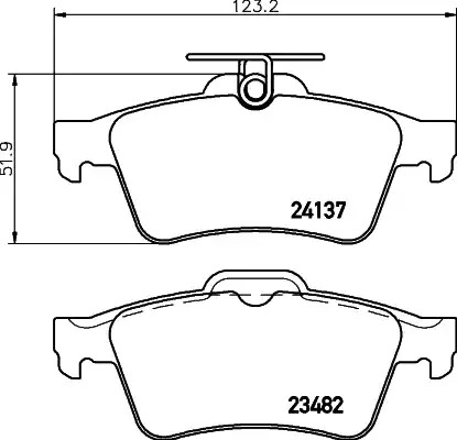 Комплект тормозных колодок HELLA PAGID 8DB 355 011-731 (T1489, 23482, 24137, 7874D1095, 8248D1095)