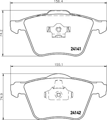 Комплект тормозных колодок HELLA PAGID 8DB 355 011-721 (T1488, 24141, 24142, 7904D1003)