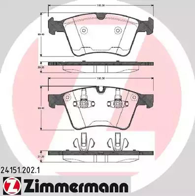 Комплект тормозных колодок ZIMMERMANN 24151.202.1 (24151, 24152)