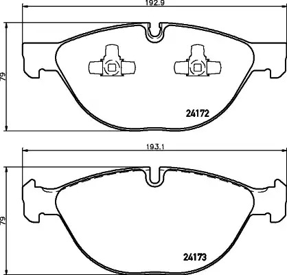 Комплект тормозных колодок HELLA PAGID 8DB 355 012-661 (T1628, 24172, 24173, 8490D1381)