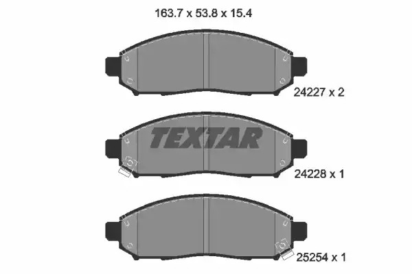 Комплект тормозных колодок TEXTAR 2422704 (24227, 24227 154  0 5, 24228, 25254, 8757D1548)