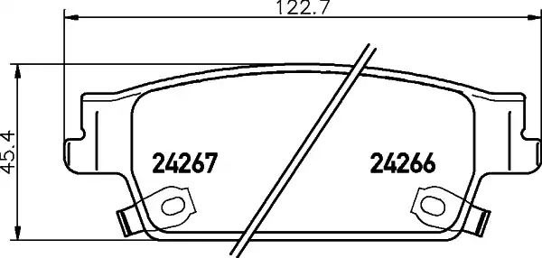 Комплект тормозных колодок HELLA PAGID 8DB 355 012-231 (T1540, 24266, 24267)