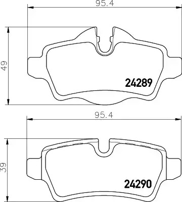 Комплект тормозных колодок HELLA PAGID 8DB 355 013-661 (T1738, 24289, 24290, 8424D1309)