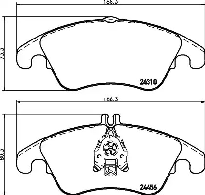 Комплект тормозных колодок HELLA PAGID 8DB 355 012-621 (T1624, 24310, 24456, 8453D1342)