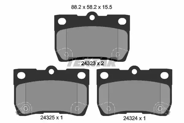 Комплект тормозных колодок TEXTAR 2432301 (24323, 24323 155  0 5, 24324, 24325, 8217D1113)
