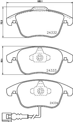 Комплект тормозных колодок HELLA PAGID 8DB 355 014-031 (T1783, 24332, 24333, 24334, 8486-D1375)