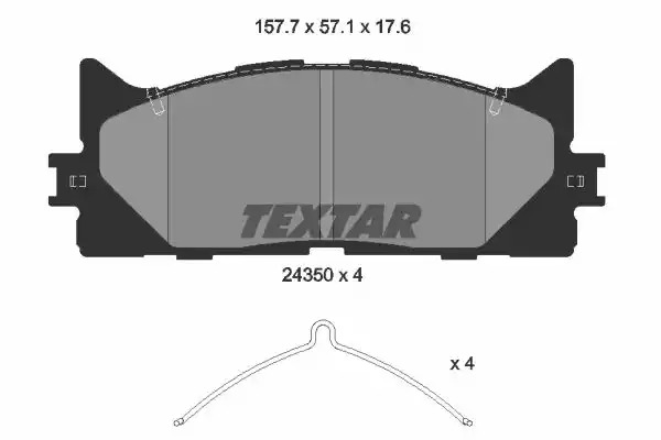 Комплект тормозных колодок TEXTAR 2435001 (24350, 24350 176  1 4, 8331D1222)