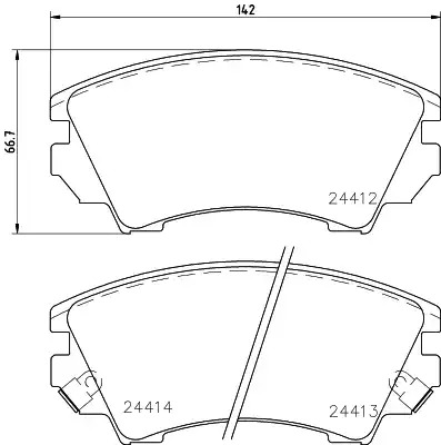 Комплект тормозных колодок HELLA PAGID 8DB 355 013-041 (T1668, 24412, 24413, 24414, 8769D1557)