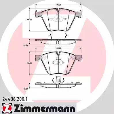 Комплект тормозных колодок ZIMMERMANN 24436.200.1 (24436, 24437)