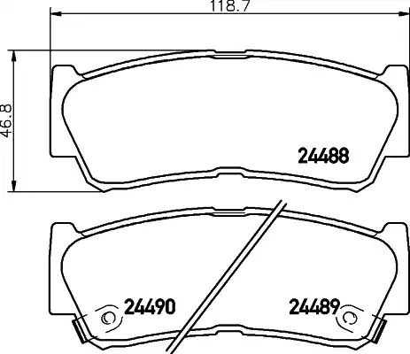 Комплект тормозных колодок HELLA PAGID 8DB 355 013-081 (T1672, 24488, 24489, 24490, 8414D1297)