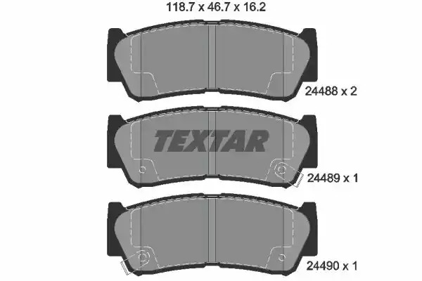 Комплект тормозных колодок TEXTAR 2448801 (24488, 24489, 24490, 8414D1297, 24488 162  0 5)