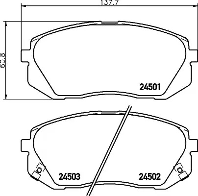 Комплект тормозных колодок HELLA PAGID 8DB 355 012-961 (T1660, 24501, 24502, 24503, 8412D1295)