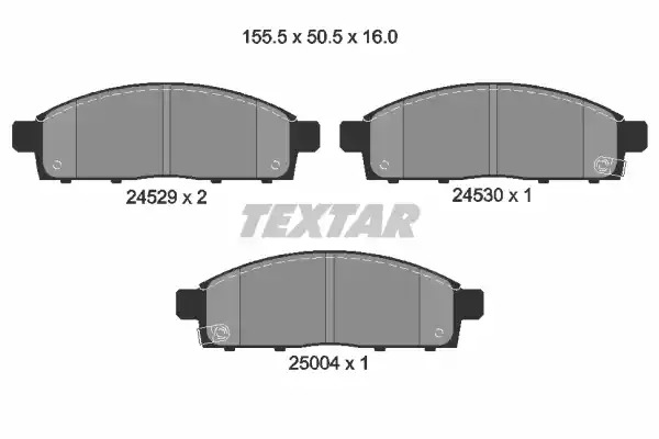 Комплект тормозных колодок TEXTAR 2452901 (24529, 24529 160  0 5, 24530, 8728D1519)