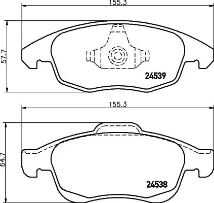 Комплект тормозных колодок HELLA PAGID 8DB 355 013-341 (T1701, 24538, 24539)