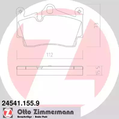 Комплект тормозных колодок ZIMMERMANN 24541.155.9 (24541)