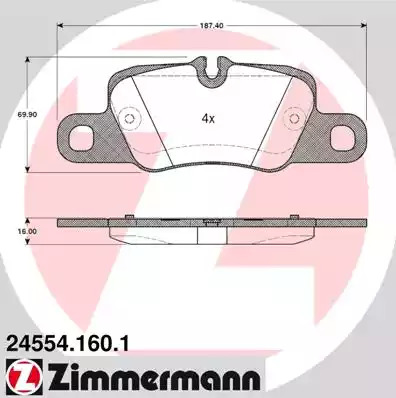 Комплект тормозных колодок ZIMMERMANN 24554.160.1 (24554)