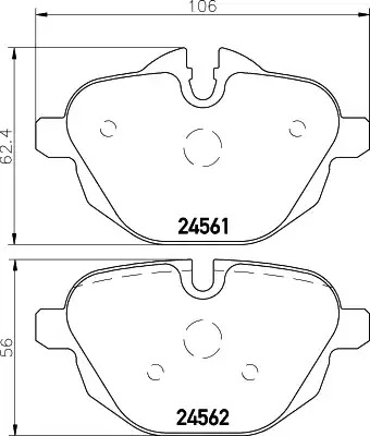 Комплект тормозных колодок HELLA PAGID 8DB 355 013-921 (T1769, 24561, 24562, 8672D1473)