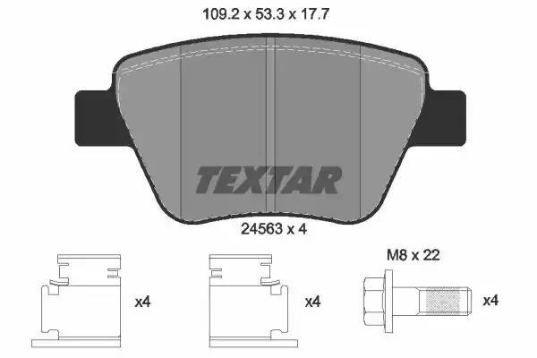 Комплект тормозных колодок TEXTAR 2456301 (24563, 24563 177  1 4, 8656D1456)