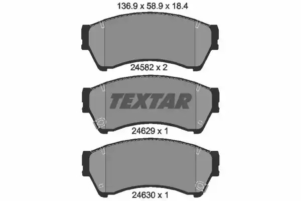 Комплект тормозных колодок TEXTAR 2458202 (24582, 24582 184  0 5, 24629, 24630, 8277D1192, 8521D1192)