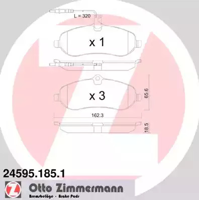 Комплект тормозных колодок ZIMMERMANN 24595.185.1 (24595)